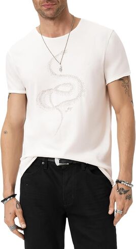John Varvatos Men's Fine Line Embroidery Tee in Kuwait