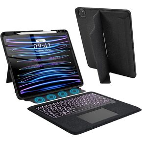 Jenaely Keyboard Case for iPad 9th/8th/7th Generation 10.2 inch,iPad Pro 10.5-inch Air 3 (2021/2020/2019/2017) with Kickstand Trackpad Pencil Holder - Detachable Backlit Keyboard - Black
