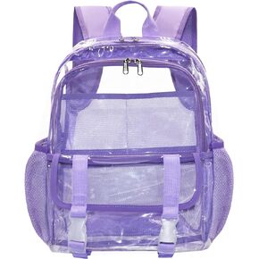 Clear Backpack, Large Clear Bag Stadium Approved Heavy Duty PVC Transparent See Through Backpacks for College,Stadium,Work,Security,Festivall,Clear Black