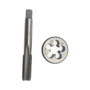 9/16-24 Tap & Die Set LH 9/16 x 24 Tap Die Left Hand HSS, 9/16X24 Tap and Die LH 9/16-24 Straight Fluted Machine Tap Die Threading Tool