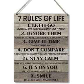 لافتات ملهمة هدية لبيت المزرعة الوصايا العشر لن يكون لديك آلهة أخرى قبلي، لافتة خشبية معلقة، فن جداري ريفي لتزيين غرفة المعيشة والمكتب 10 × 8 بوصات... in Kuwait