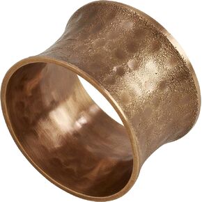 "SARO LIFESTYLE Collection Hammered Napkin Rings (Set of 4), Diameter: 1.75", 1.25"H, Dark Gold" (NR988.DG)