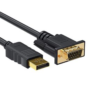 DisplayPort to VGA Cable, Hannord 6 Feet DP to VAG Male to Male Adapter, Gold-Plated 1080P HD Cable for Desktop, Laptop, Projector, Monitor and More