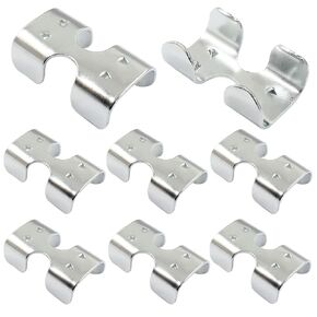 8 Pcs Double Rope Clamps Heavy Duty, 1/2 Inch Zinc Plated Rope Connector Clamp for Twisted or Braided Ropes, Silver