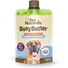 Pet Naturals BusyButter Extra Strength Calming Peanut Butter with Melatonin for Dogs - Great for Treats, Lick Mats, Training, Calming, and Enrichment Toys