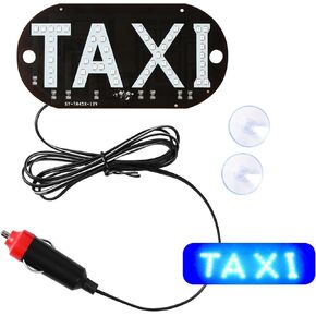 علامة سيارة أجرة، علامة سيارة LED، ديكور علامة سيارة أجرة، علامة مصباح مؤشر سيارة أجرة الزجاج الأمامي 12 فولت، زر تشغيل/إيقاف USB بشعار ضوء سيارة أجرة، علامة LED ساطعة لسيارة أجرة، وضع نافذة كوب الشفط لسيارة الأجرة (أزرق) in Kuwait