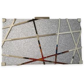 Women Evening Bag Geometric Clutch Bag Sparkly Sequin Handbag Bridal Wedding Purse Elegant Shoulder Bag With Chain