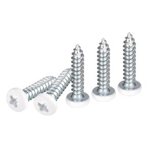 #8x3/4" White Screws 25Pack - Zinc Plated Carbon Steel Pan Head Phillips Sheet Metal Screw Self-Tapping Screw Wood Screws