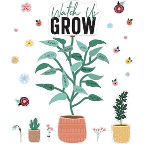 Carson Dellosa 72 Pc. Grow Together Watch Us Grow Bulletin Board Set, Plant Bulletin Board Set with Flower Decor, Plant Decor, and Greenery Accents for Bulletin Board and Spring Classroom Decor