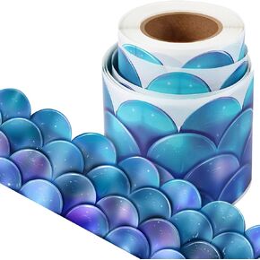Self Adhesive Border Mermaid Scallops Bulletin Board Border Trim Ocean Beach Themed Classroom Decorations Borders for Bulletin Boards Office Chalkboard Decors, 49.2 Feet (Blue Purple)