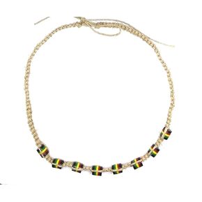 Reggae Necklace Hemp Choker for Men Women Teen Girls Tie On Adjustable Handmade Beach Hemp Jewelry