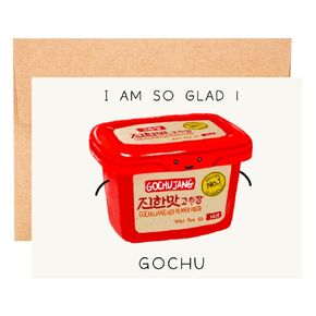 Cute Pun anniversary card, Korean Gochujang card, Funny greeting card, card for husband wife,card for Boyfriend Girlfriend, Best Friend card, foodie pun, pun greeting card, Card for husband