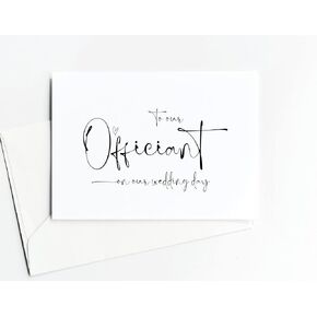 To Out Officaint, Thank You For Marrying Us Wedding Day Card, From Bride and Groom To Pastor, Preist, Deacon