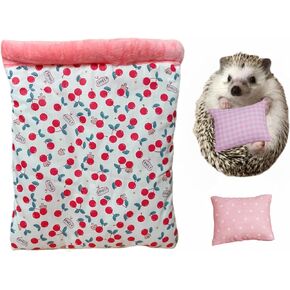 FASAROU Hedgehog Sleeping Bag Hedgehog Hideout Pouch Cuddle Sack for Hamster Guinea Pig Rat Ferret Sugar Glider Small Pet Nest with 2 Small Pillows