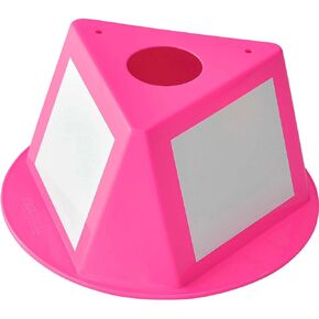 Global Industrial Inventory Control Cone W/Dry Erase Decals, 10"L x 10"W x 5"H, Hot Pink, Lot of 5