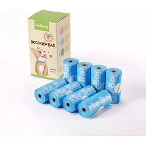 120 Count Extra Thick and Leak-proof Dog Poop Bags, 9 x 13 Inches, 15 Bags Per Roll, Blue