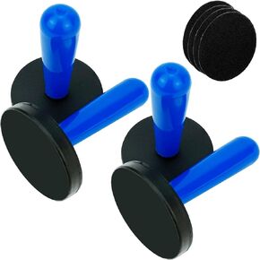 CARTINTS 4Piece Vinyl Wrap Tool Strong Magnets with Adhesive Microfiber Felt, Car Wrapping Holder for Vinyl Graphics, Car Tinting, Sign Making, Refrigerator Magnets, Blue