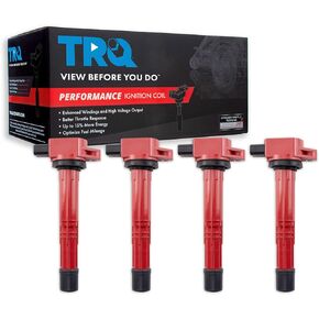 TRQ Ignition Coil Set Compatible with 2002-2012 Acura 2000-2011 Honda