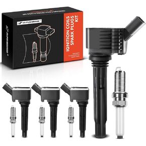 A-Premium Set of 4 Ignition Coil Pack and Iridium Spark Plugs Compatible with Volkswagen Jetta Passat Golf Beetle Audi A3 A4 A5 A6 TT Quattro Q5 Q7 2.0L