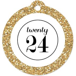 Big Dot of Happiness Gold Tassel Worth The Hassle - 2024 Graduation Party Favor Gift Tags (Set of 20)