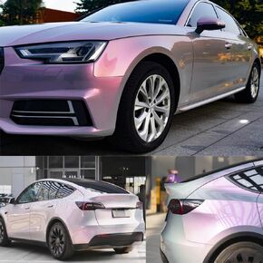 XhuangTech Chameleon Vinyl Wrap Grey to Purple Adhesive Car Body Film Sticker Decal Sheet Roll Air Bubble Release DIY…