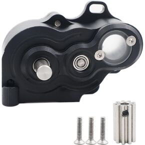 Raflot 1/10 LCG Transmission R2 Metal Transmission Low Center of Gravity Gearbox for 1/10 RC Car SCX10 TRX4 RC4WD Capra Axle DIY Chassis(Black)