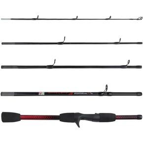 Rucksack Travel Fishing Rod Series. 182cm (6’), 5 Section, Fish Poles, Compact to 40cm (1’3"). Light, Strong, Spin or baitcast Options for General Freshwater or seawater Angling