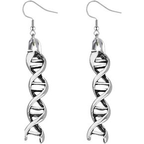 ONLYJUMP Biology Chemistry Earrings Gift for Women Girls Microscope Dangle Earrings Silver Plated DNA Double Earrings Science Graduation Microscope Charms Earrings Jewelry Gifts