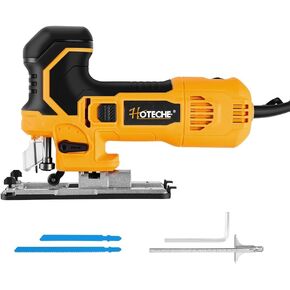 Hotec​he 6.5-Amp Jig Saw Corded 6 Vriable Speed Jigsaw with LED Light and 2Pcs of Blades