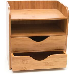 Lipper International 1804 Bamboo Wood 4-Tier Desk and Office Supply Organizer, 7 5/8" x 5 1/8" x 8 1/4"