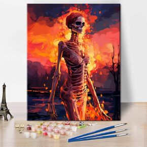 TUMOVO Paint by Numbers for Adults Beginners, DIY Paint by Numbers on Canvas for Kids, Unframed Oil Painting Kits with Paintbrushes for Gift Home Wall Decor - Flowers - 16x20inch