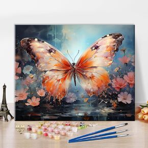 TUMOVO Paint by Numbers for Adults Beginners, DIY Paint by Numbers on Canvas for Kids, Unframed Oil Painting Kits with Paintbrushes for Gift Home Wall Decor - Flowers - 16x20inch