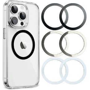 Universal Metal Rings Compatible with Magsafe Sticker - (Black&Silver&White)