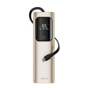 iWALK Laptop Power Bank, 20000mAh 65W 3-Output Portable Charger with Built-in USB-C Cable, PD QC Fast Charging External Battery Pack for MacBook Pro/Air HP iPhone 15 14 13 12 iPad Samsung Steam Deck