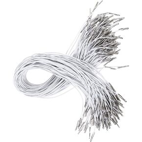 ARTIBETTER 100pcs Crafts Elastic Barbed Cord Round Stretch Loop Band with Metal Ends for Hats Masks Menus Badges Signs Hoodie Sweatpants Shorts Pants Jackets Coats