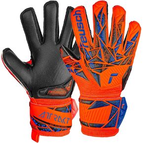 Reusch Attrakt Silver Junior Goalkeeper Gloves, Hyper Orange/Electric Blue/Black, Size 6