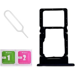 Galaxy A25 5G Dual SIM Card Tray Slot Holder Replacement for Samsung Galaxy A25 5G SM-A256E/DSN 6.5 inch with Sim Card Tray Open Eject Pin and SD Card Tray (Black)
