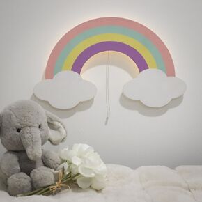 Rainbow Lamp - Floating Rainbow Wall Light for Nursery - Rainbow Wall Décor, Kids Lamp for Nursery and Bedroom, Battery Operated Nightlight