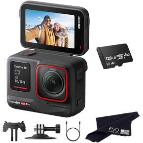 Insta360 Ace Pro - Waterproof Action Camera Co-Engineered with Leica, Flagship 1/1.3" Sensor, 8K24, 4K120fps, 48MP, Active HDR Capture, 2.4" Flip Screen| Bundle Includes 128GB Card