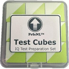 PrfcNL IQ Test Cubes (Green and White) – 9 Cubes, Practice for Block Design Test, WAIS IV and WISC V Tests