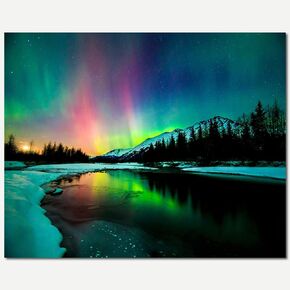 DIY Paint by Numbers for Adults Beginner, Aurora Scenery, 16X20 Inch Canvas Oil painting kit for Kids and Adults, Flameless Aurora Landscape Oil, Gift