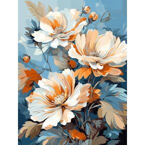 FITIMOTO Paint by Number for Adults Begginer Kids, 16x20 inch Canvas Without Frame, DIY Painting Kit for Home Decor, Gift for Birthday or Any Festival, Flower