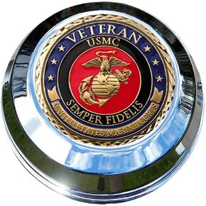 Indian Gas Cap Coin Mount Set with Marine Veteran for Chieftain, Chief Classic, Chief Vintage, Dark Horse, Roadmaster