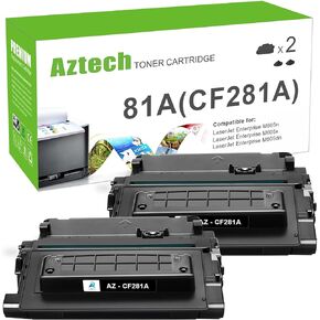 Aztech Compatible Toner Cartridge Replacement for HP 81A CF281A for Enterprise MFP M604 M604n M604dn M605 M605n M606 M630 Printer (Black, 2-Packs)