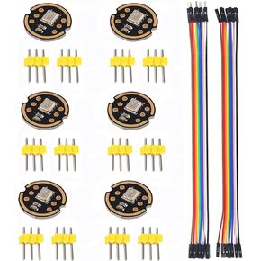 6pcs INMP441 Omnidirectional Microphone Module High Precision 24 Bit Data I2S Interface Digital Output High Sensitivity with 10 Pin Jumper Cable M/F F/F