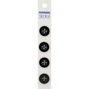 BERWICK OFFRAY Buttons Slimline, Black 4-Hole 3/4" 4/Pkg