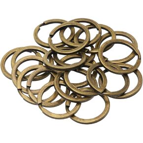 Tupalizy Round Flat Key Chain Ring Metal Split Dog Tag Keychain Ring for Home Car Keys Attachment,Arts Crafts and Belt Lanyards, 20PCS (Bronze)