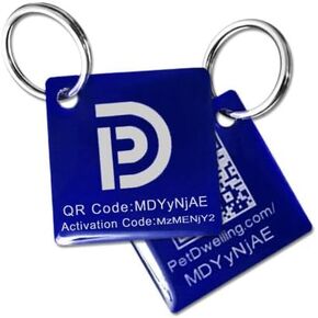 Pet Dwelling Ultra Lightweight QR Code Pet ID Tag for Small Dogs and Cats, Connect to Online Pet Profile, Receive Instant Scanned Location Email Alert(Black)
