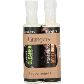 Grangers Footwear + Gear Spray-On Cleaner (9.3 oz) and Footwear Repel Plus (9.3 oz) Spray Twin Pack