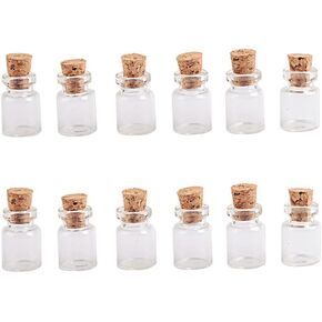 TAI DIAN 100pcs 0.5ml Cute Mini Glass Bottle With Corks Transparent Empty Small Wishing Bottle Decoration Crafts Glass Vials Jars (0.5ml (10x18x5mm))